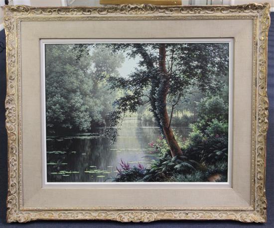 § Rene Charles Edmond His (1877-1960) Summer Serenity 20 x 25.5in.